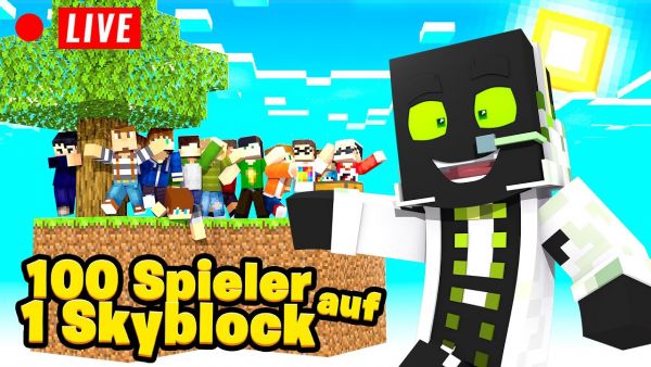 100 SPIELER auf 1 SKYBLOCK LIVESTREAM!