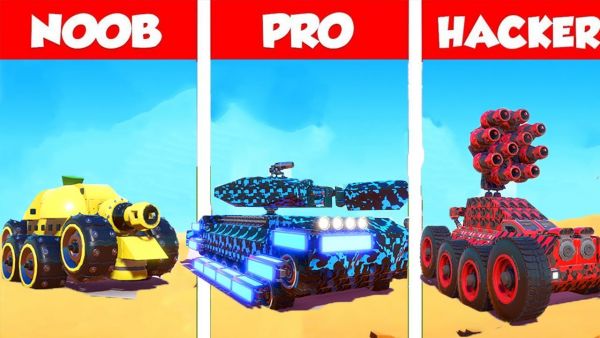NOOB VS PRO VS HACKER PANZER bauen in Trailmakers!