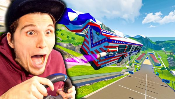 Mit dem RAKETEN-BUS über die XXL SPRUNGSCHANZE! | BeamNG
