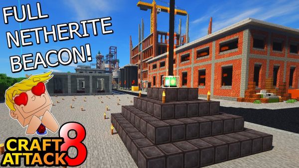 Da steht der Netherite Beacon! Alles Schmelzen & Aufbauen! - Minecraft Craft Attack 8 #233