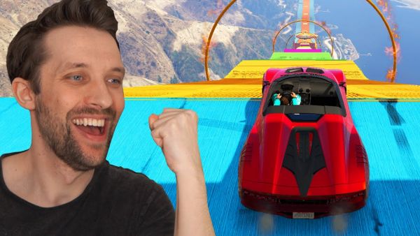 8 NOOBS FAHREN die SUPER REGENBOGEN RAMPE in GTA 5