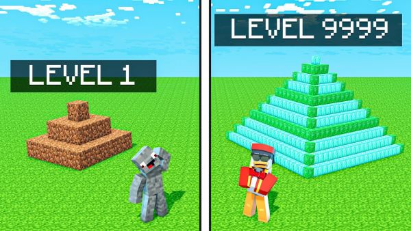 1€ FALLEN PYRAMIDE VS 10.000€ FALLEN PYRAMIDE in Minecraft !