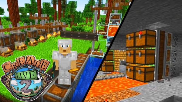 Dias Farmen mit Tunnelbohrer & Eisenfabrik für den Start! - Minecraft Create Live 2 #02