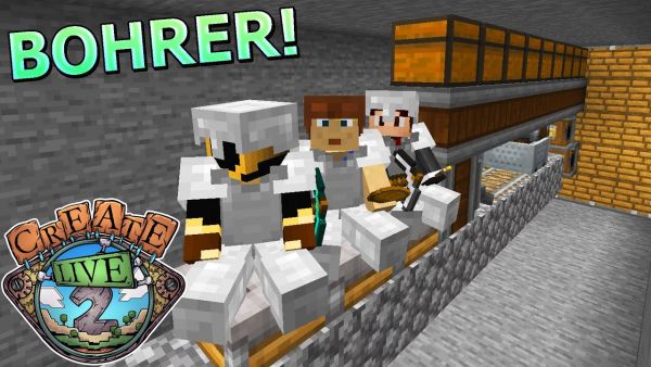 Vollautomatischer Erz-Bohrer! Wir fahren zu dritt! - Minecraft Create Live 2 #03