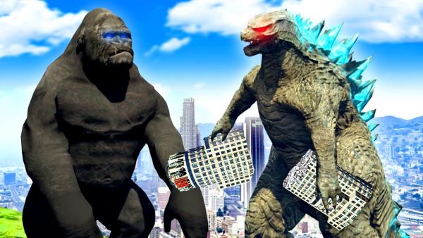 GTA 5 - GODZILLA vs KING KONG!!