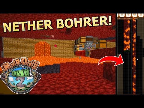 50 Meter Netherite Mega-Bohrer! Wie viel sammelt er? - Minecraft Create Live 2 #06