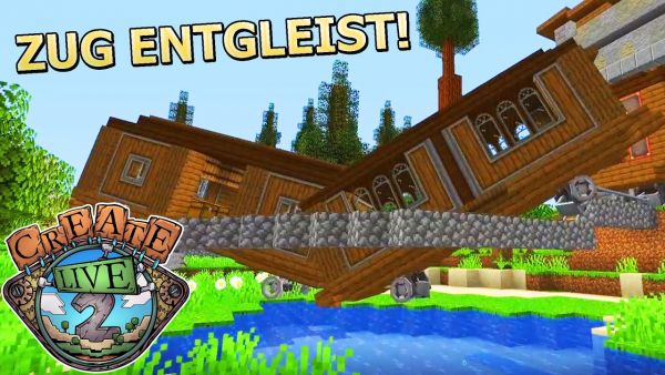 Zug DISASTER! Entgleisung, Verzweiflung, Bugs & mehr! - Minecraft Create Live 2 #14