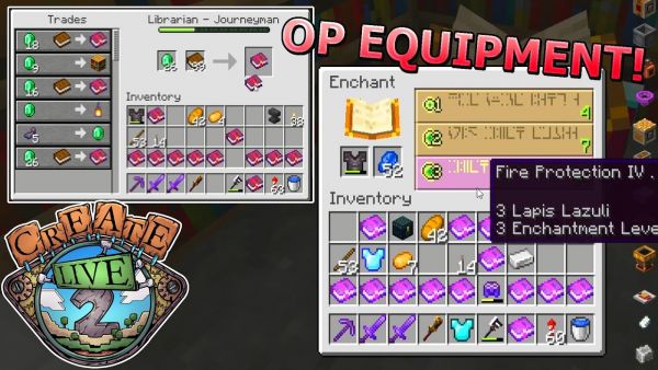 Full ENCHANTED Netherite Equipment! - Minecraft Create Live 2 #20