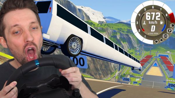 Ich FAHRE das LÄNGSTE AUTO auf der MEGA RAMPE in BeamNG
