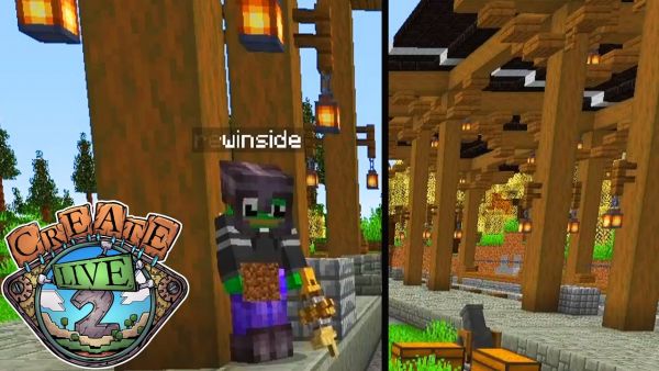 Spark hilft Rewi ein "eigenes" Bahnhofsdesign zu bauen! - Minecraft Create Live 2 #30