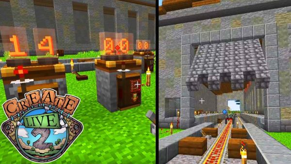 Jo getrollt, Automatisches Tor, Ampeln, Anzeigetafeln & mehr! - Minecraft Create Live 2 #35