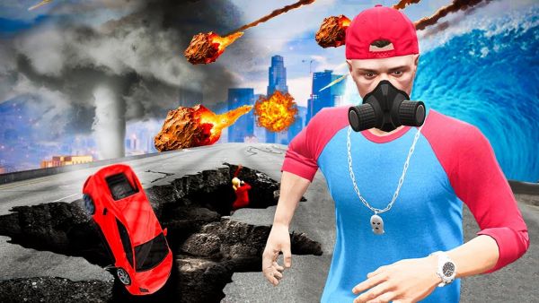 24 STUNDEN alle NATUR KATASTROPHEN überleben in GTA 5! (Film)