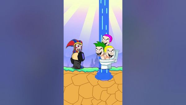 Help Upgrade Pomni To Save Among Us TvMan From Skibidi's Attack | The Amazing Digital Circus #shorts
