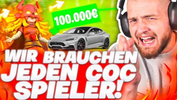 💸🤯100.000€ CHARITY durch Clash of Clans! - FREE TESLA & die MEERE RETTEN! #TEAMSEAS