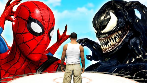 GTA 5 - SPIDERMAN GOTT vs VENOM GOTT!!