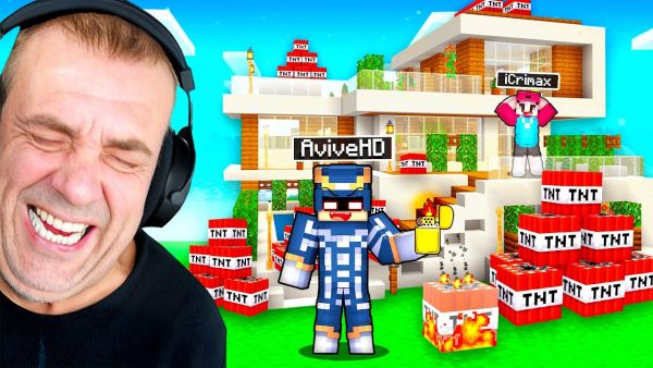 Mein Papa spielt MINECRAFT auf YOUTUBER INSEL 2 😂