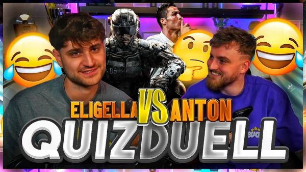 FRAGEN QUIZDUELL GEGEN ANTON!😂🔥 Wer ist das Fußball & COD Lexikon?👀 ELIGELLA vs VISCA BARCA🙌 Teil 2