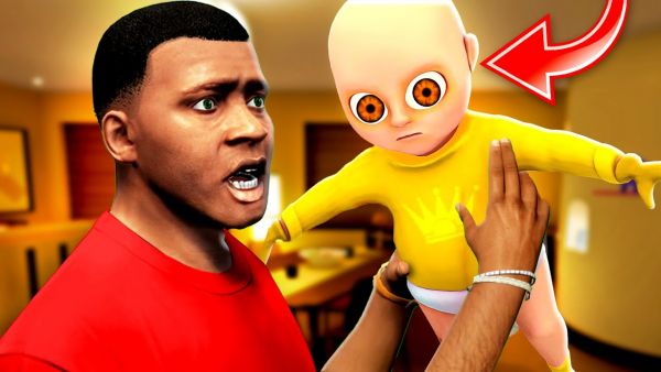 24 Stunden auf the BABY in YELLOW aufpassen in GTA 5..👶😈