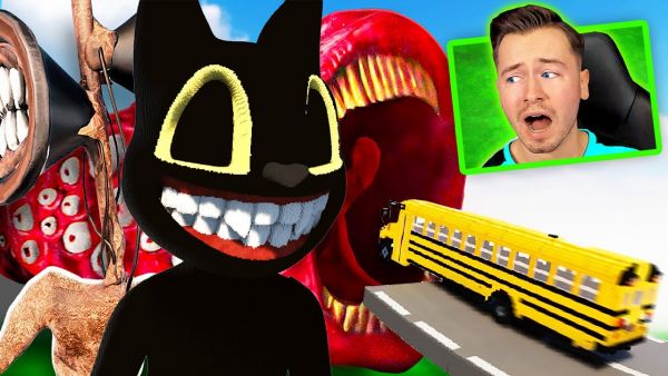 AUTOS vs CARTOON CAT, TRAIN EATER & SIREN HEAD! (Teardown #28)